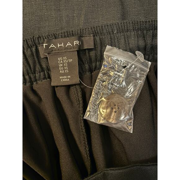 NWOT Tahari Womens Navy Blue Linen Skirt Skort XS A-Line Sailor Mini Pockets - Picture 8 of 11